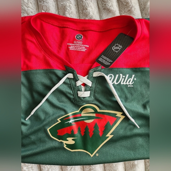 NHL Minnesota Wild Red and Green Lace-Up Jersey Womens Size XL - Picture 8 of 8